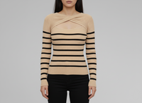 Twist-Neck Ribbed Sweater