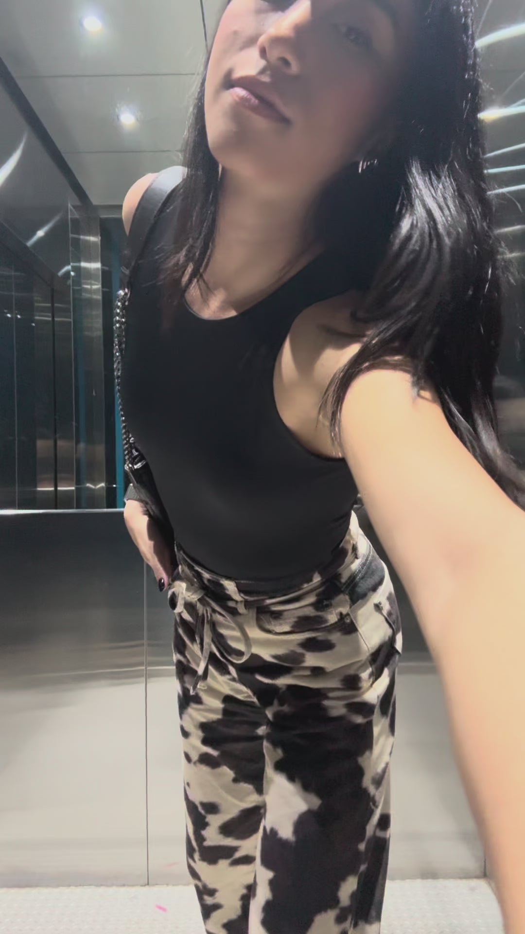 High-Rise Relaxed Cow Print Jeans video