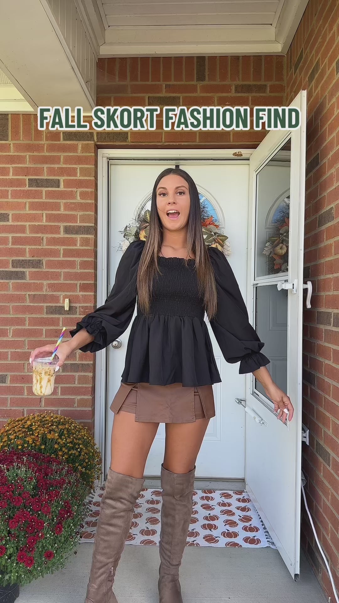 Split-hem faux-leather skort video