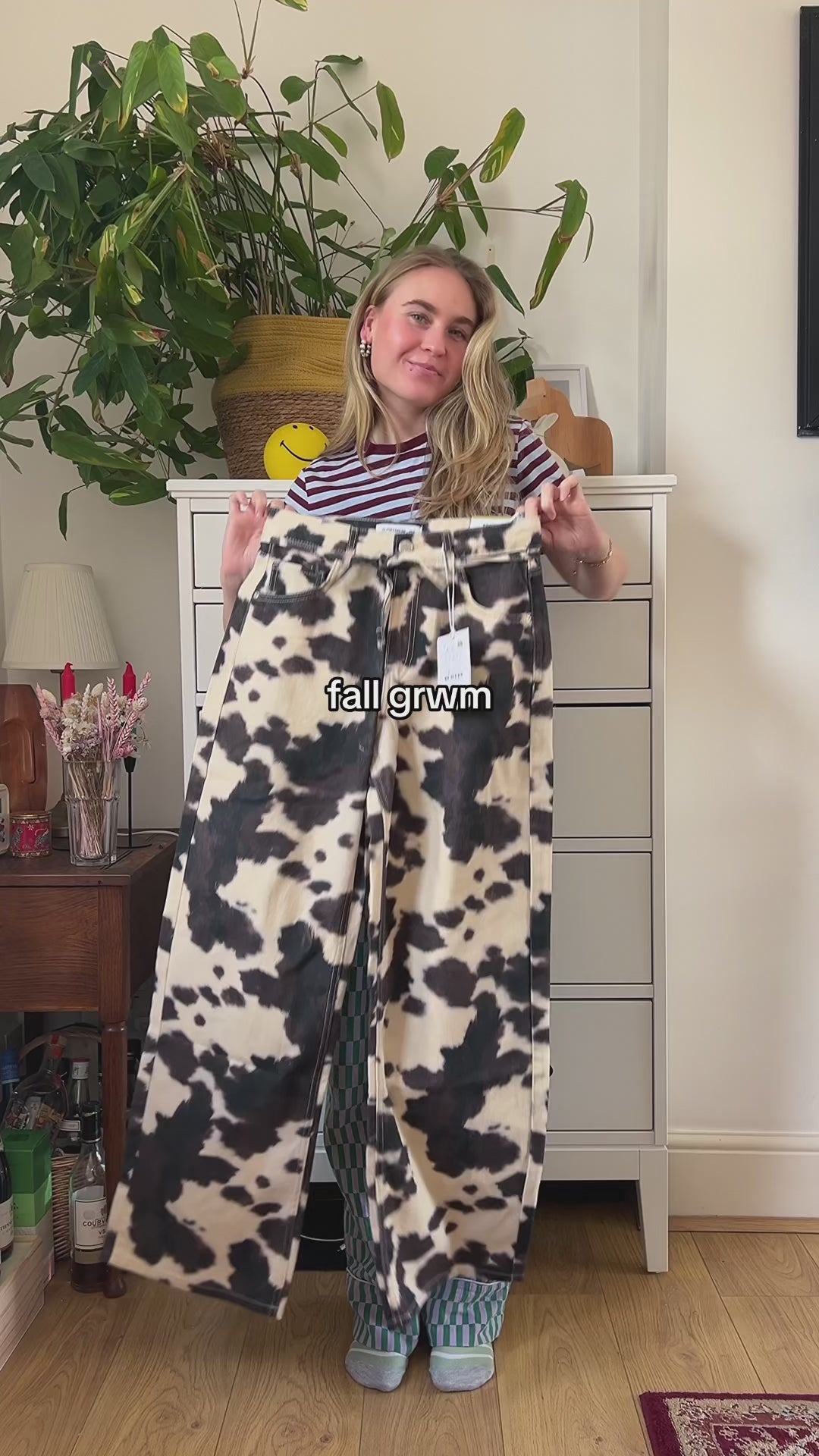 High-Rise Relaxed Cow Print Jeans video